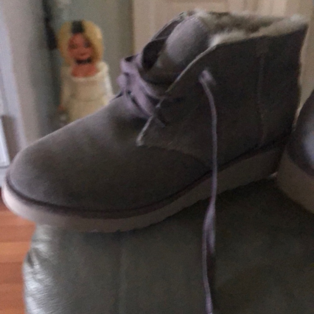 Gray Suede Ankle Boots
